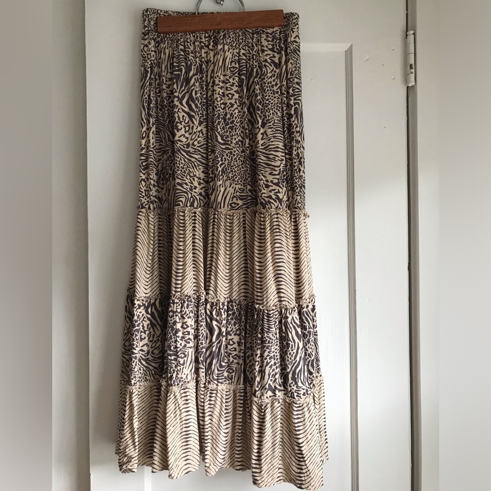 Anthropologie BeachGold Maxi Skirt
